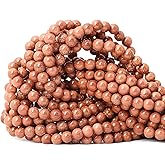CHEAVIAN 60PCS 6mm Gold Sandstone Gemstone Round Loose Beads for Jewelry Making 1 Strand 15"