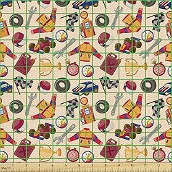 Ambesonne Race Car Fabric by The Yard, Pattern of