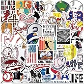 50 Pieces Baseball Sport Stickers for Adult, Cool Baseball Sport Waterproof Vinyl Decal for Kids Teens Laptop Skateboard Water Bottle Phone Case