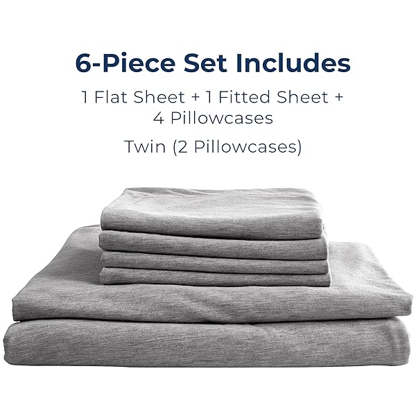 PURE BEDDING BED SHEETS – KING SHEET SET [6-PIECE, HEATHER DARK GREY] – HOTEL LUXURY 1800 BRUSHED MICROFIBER – SOFT AND BREATHABLE – DEEP POCKET FITTED SHEET, FLAT SHEET, PILLOW CASES