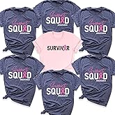 Breast Cancer Awareness Shirt, Pink Ribbon T-Shirt, Breast Cancer Warrior Shirt, Cancer Support Squad Shirts, Cancer Motivational Shirt Breast Cancer Survivor Outfits