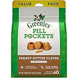 Greenies Pill Pockets Natural Dog Treats, Capsule Size, Peanut Butter Flavor