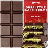 Treatify Dubai Chocolate, Dark Dubai Chocolate Bar Pistachio Gift Box, 7oz | Dark Chocolate Filled with Pistachio Cream and Kataifi Pastry, Dubai Style Viral Chocolate Bar with Kunafa, Christmas Gift