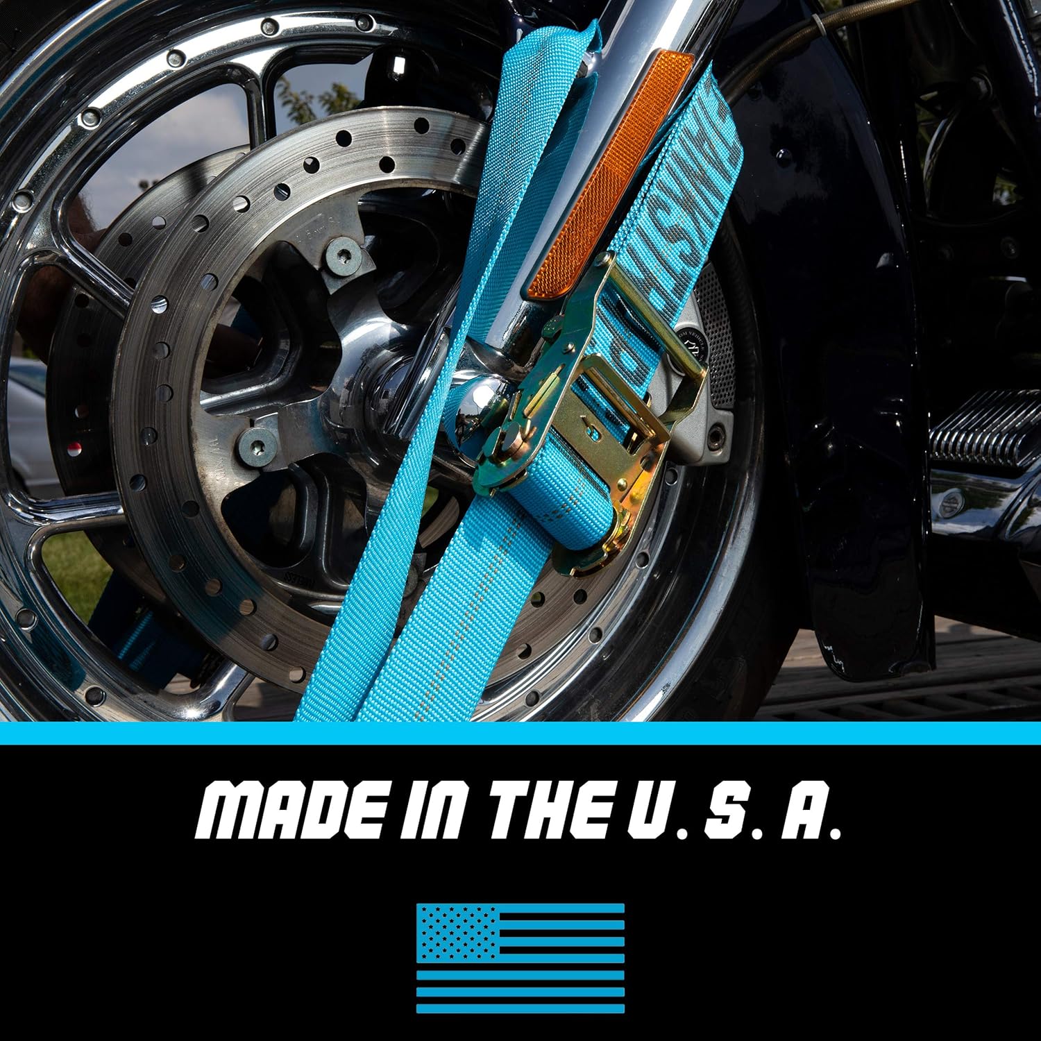 Tank Straps Motorcycle Tie Down Straps (2pk) - 10.000 lb Webbing Break Strength 2'' x 10' Super Heavy Duty Endless Tie Downs with Ratchet Strap: Home Improvement