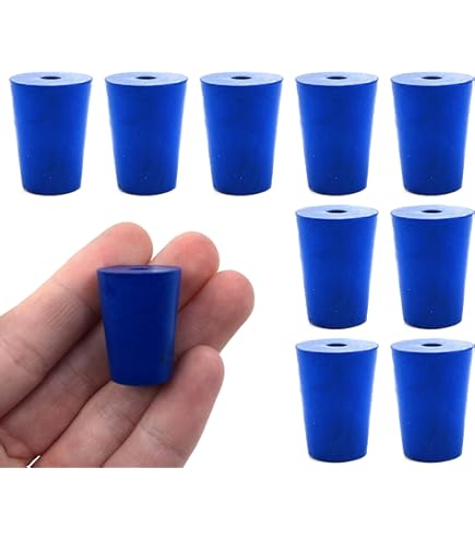 EISCO 10PK Neoprene Stoppers, 2 Holes - ASTM - Size #0-13mm