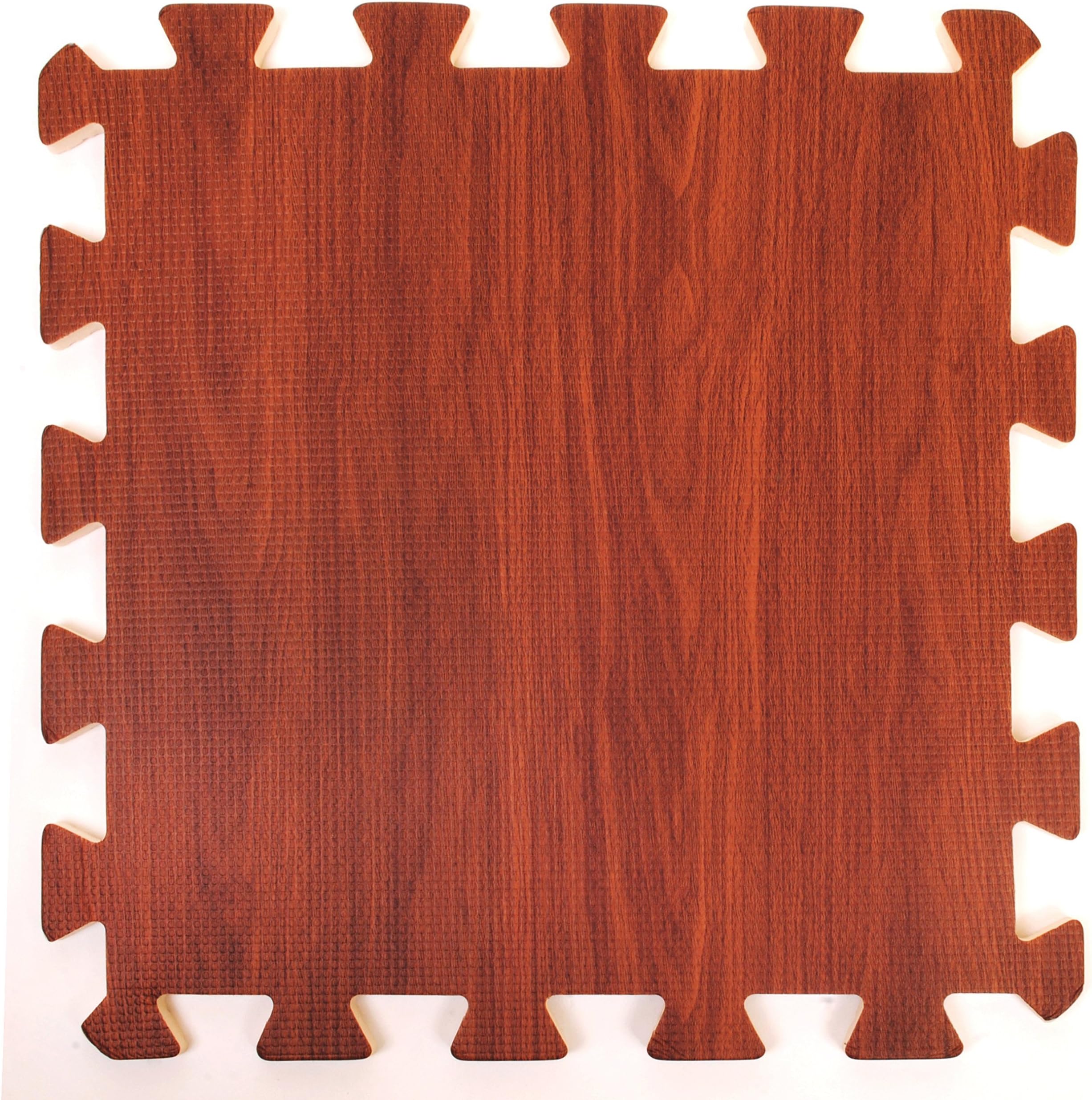 Wood Effect Interlocking Foam Mats - Perfect for Floor Protection, Garage, Exercise, Yoga, Playroom. Eva foam (9 tiles, Chocolate Brown)