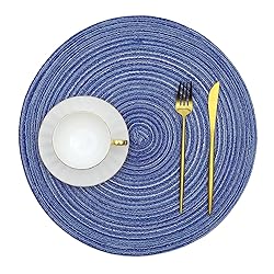 SHACOS Round Braided Placemats Set of 8 Round Table