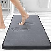 Smiry Memory Foam Bath Mat 30x20, Extra Soft and Absorbent Bathroom Mats, Non Slip Washable Carpet for Floor, Shower and Tub, Dark Grey