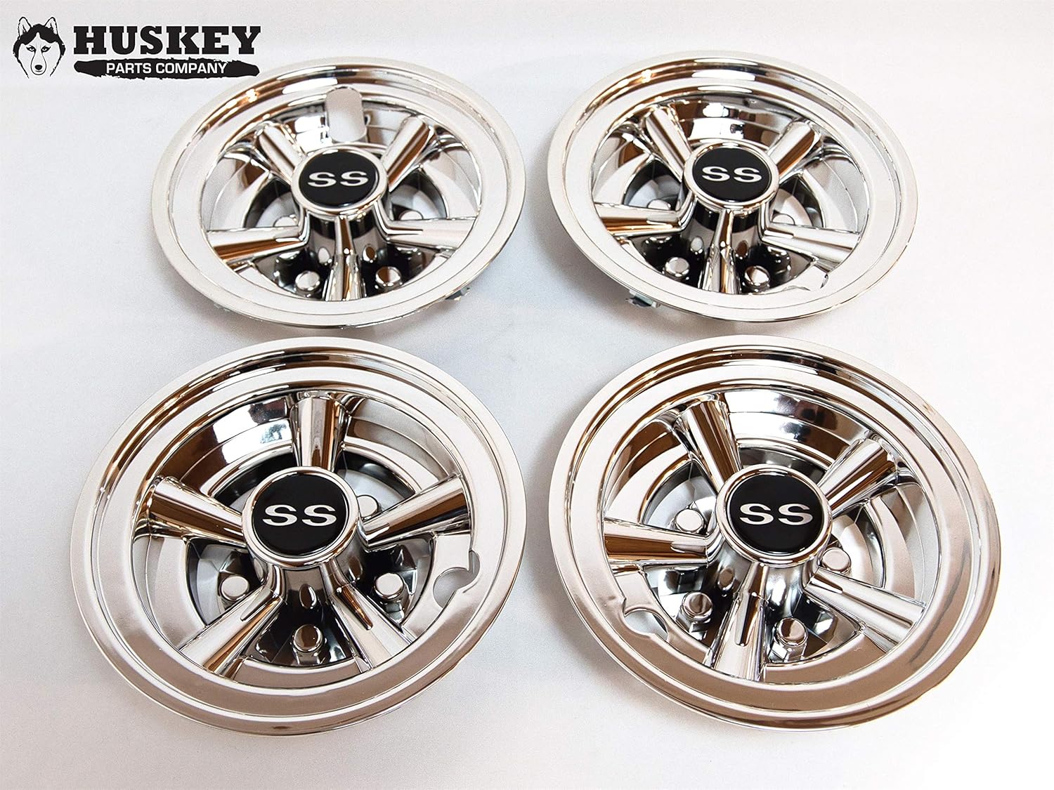 Chrome Golf Cart Hub Caps 8 inch Set of 4 SS StyleFast
