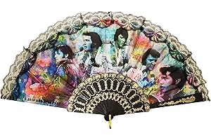 Midsouth Products Elvis Colorful Collage Foldable Hand Fan
