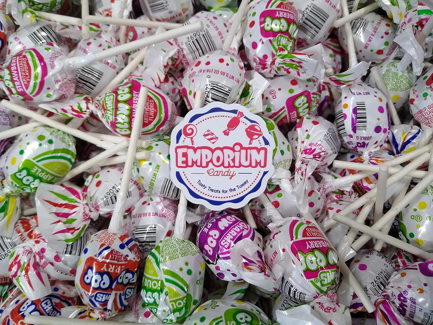 Charms Blow Pops Delicious Assorted Lollipops Watermelon Strawberry Cherry Grape