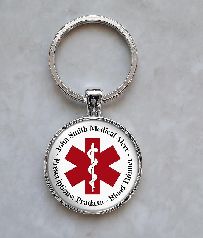 Custom Medical Alert Keychain Handmade