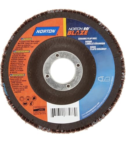 thumbnail image 2 of Norton 69957398007 5 X 7/8 In. Blaze F980 Supersize Ceramic Alumina Fiber Discs, 50 Grit, Coarse 2 of 11
