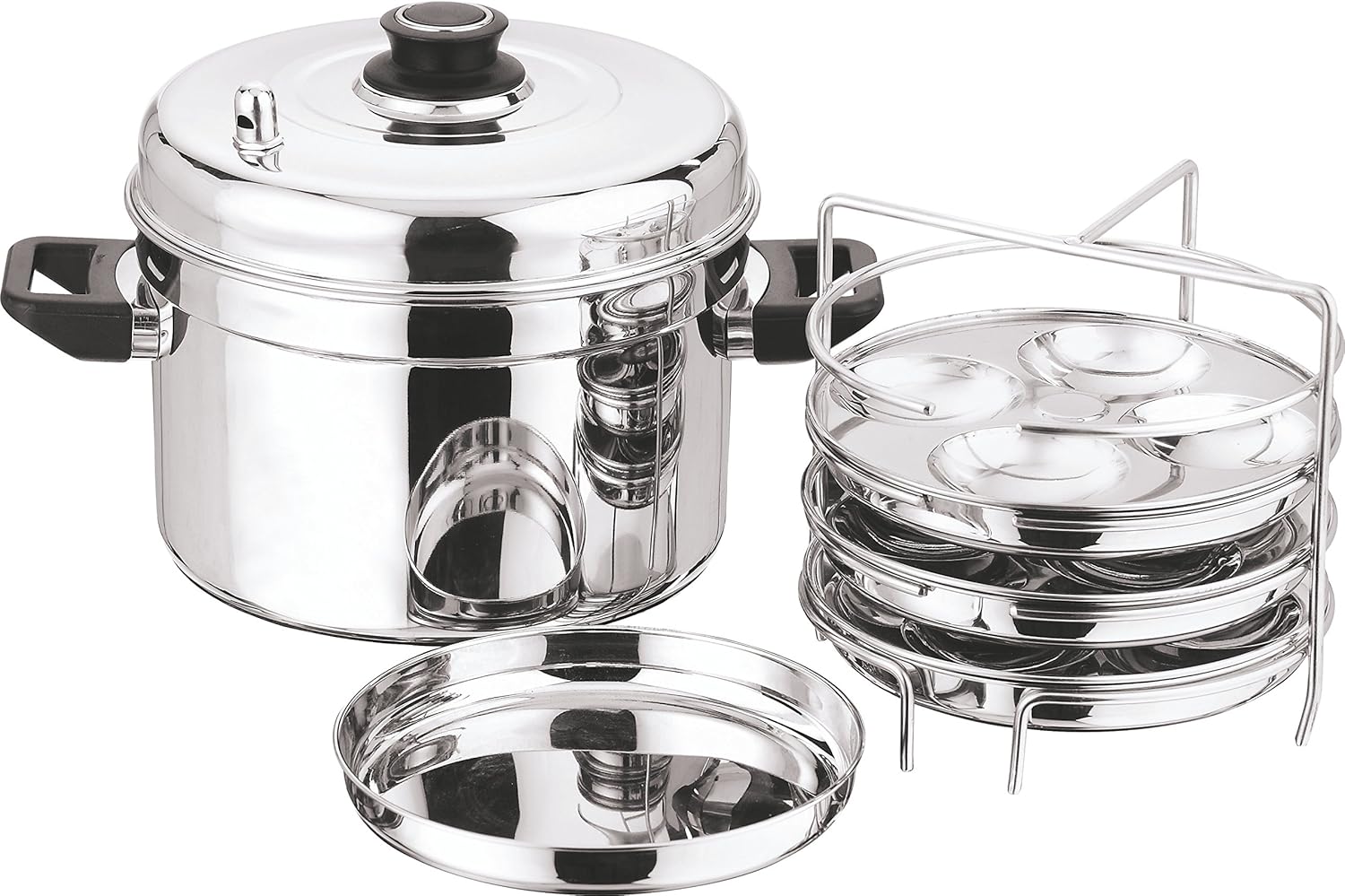 Vinod Cookware 202 Multi Pot With Idli And Dhokla Plate Silver Small, 7