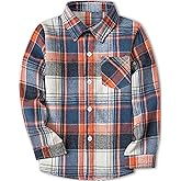 SANGTREE Boys and Mens Flannel Plaid Long Sleeve Shirt Casual Button Down Shirts