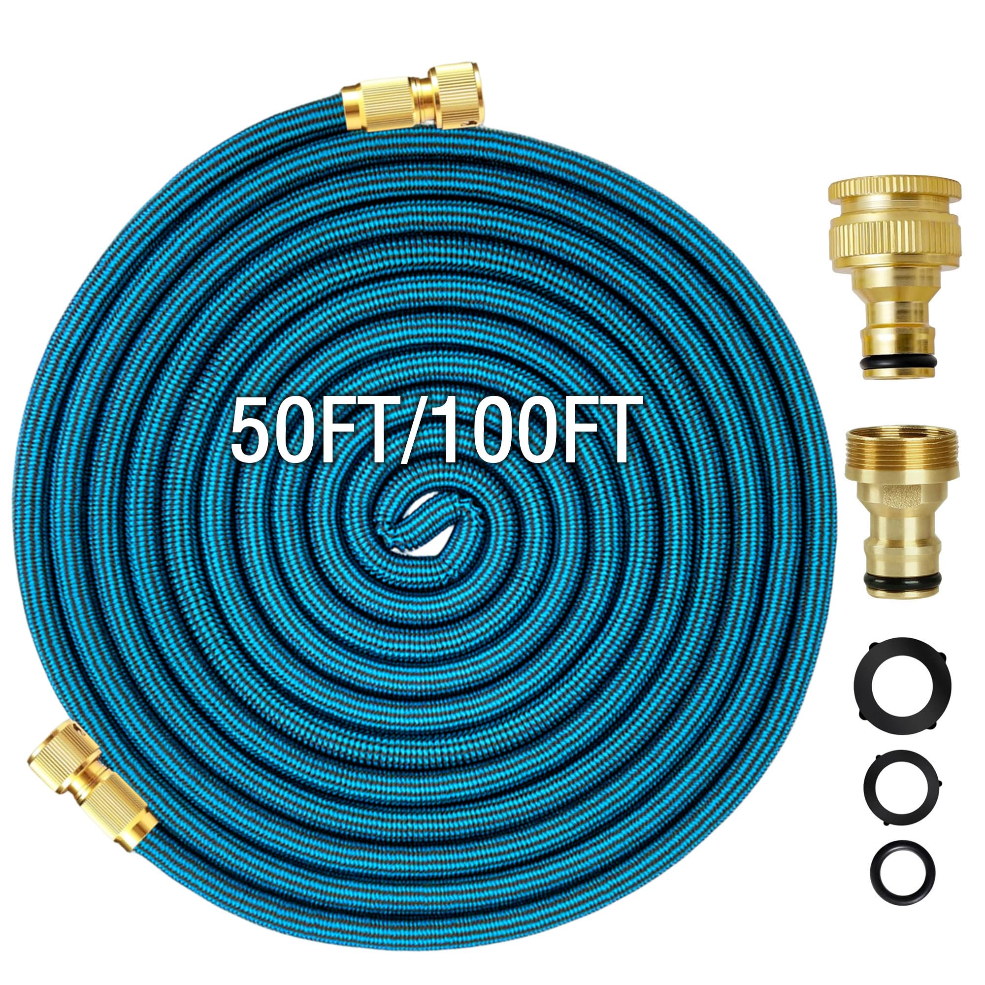 XPendHoze Hose Pipe for Garden 50FT/15M, Blue, Lightweight Flexible Garden Hose with Double Latex Core, Solid Brass Fittings, Tough Expanding Hose Pipes Kink-Free