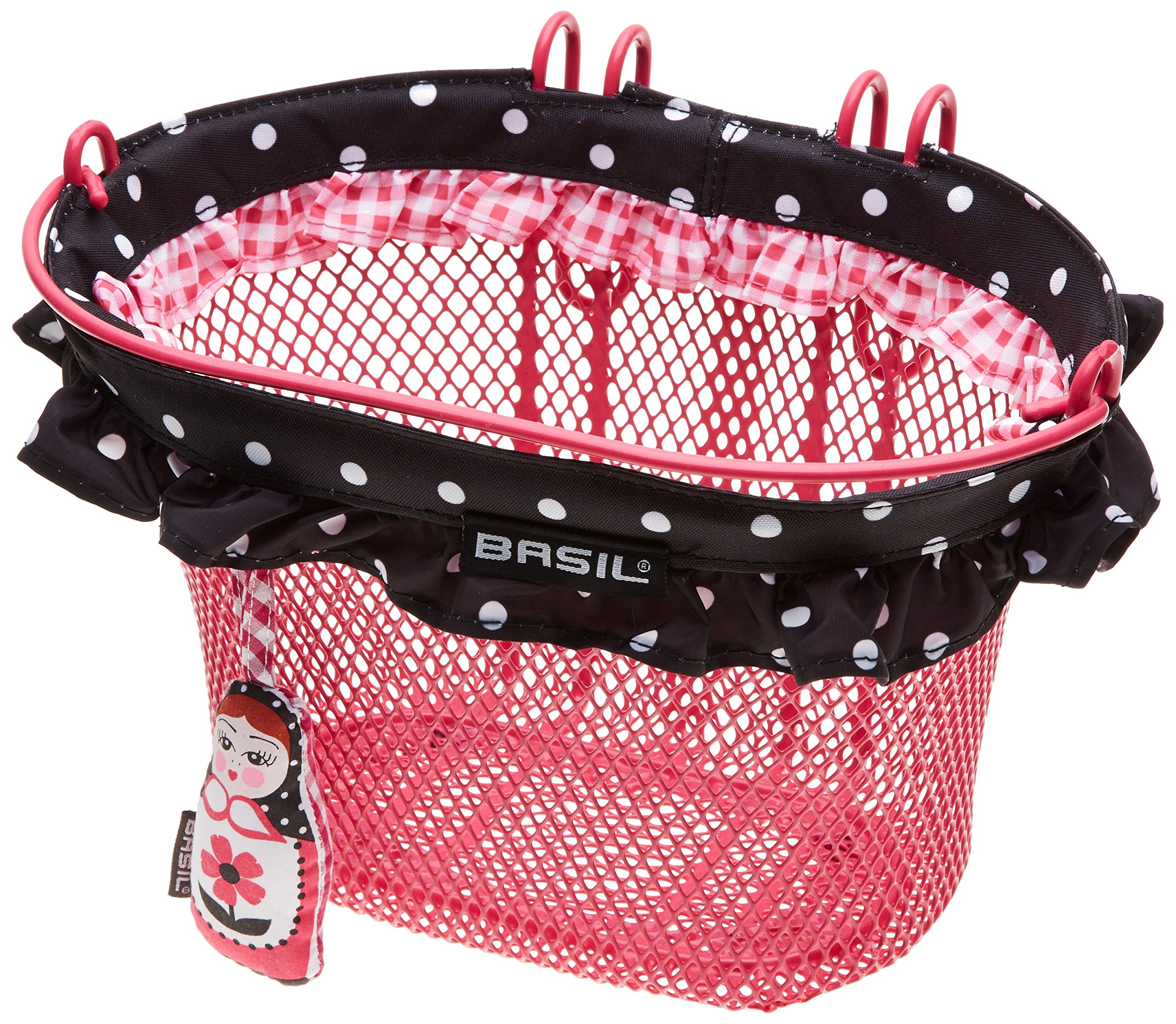 Basil Kids Jasmin Front Oval Bike Basket, 12-20 Inches - Grey/Pink