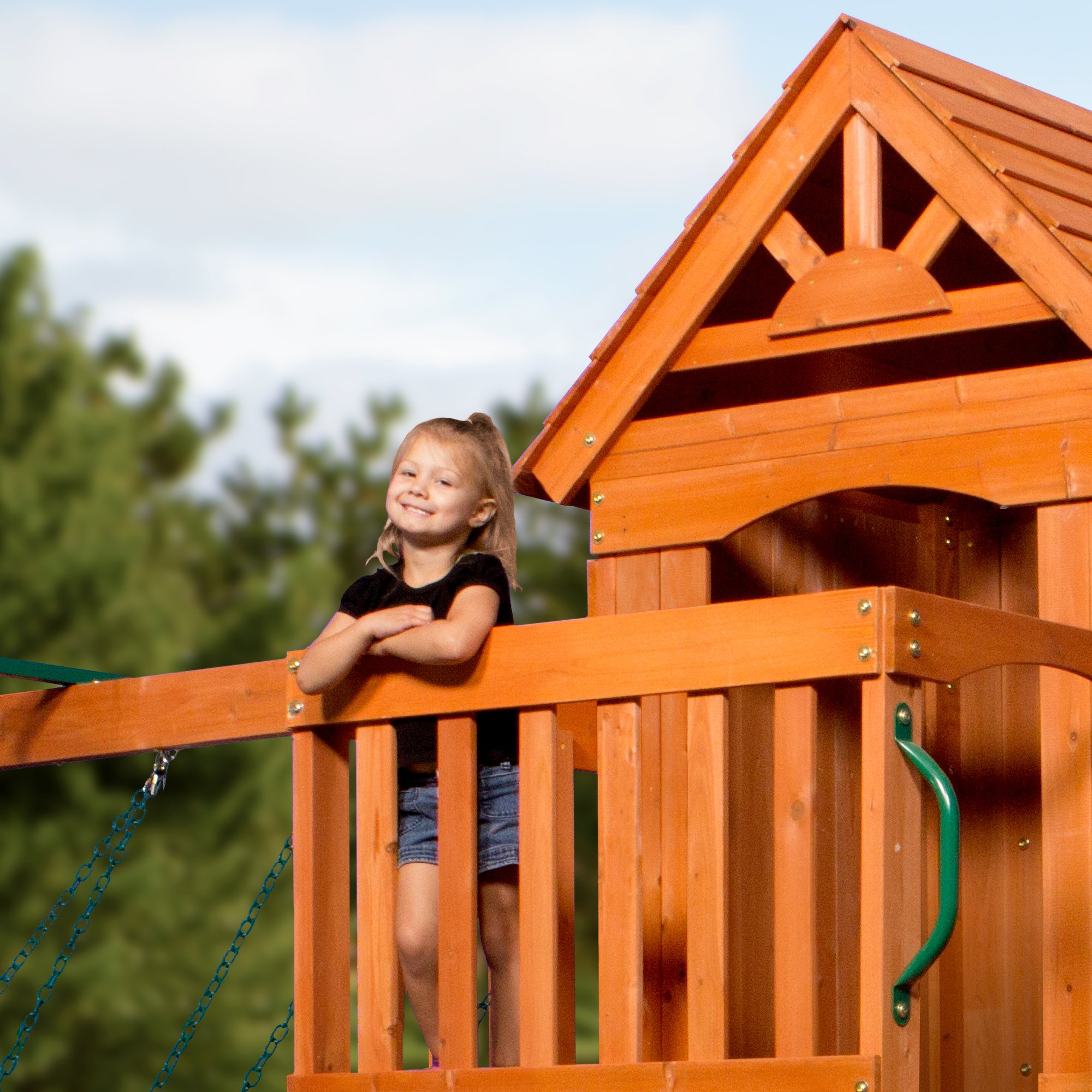 Backyard Discovery Atlantis All Cedar Wood Playset Swing Set on Galleon