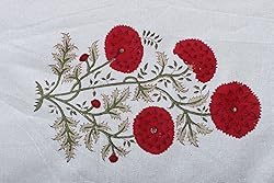 Ridhi -Red and Green Christmas Buta Cotton Hand
