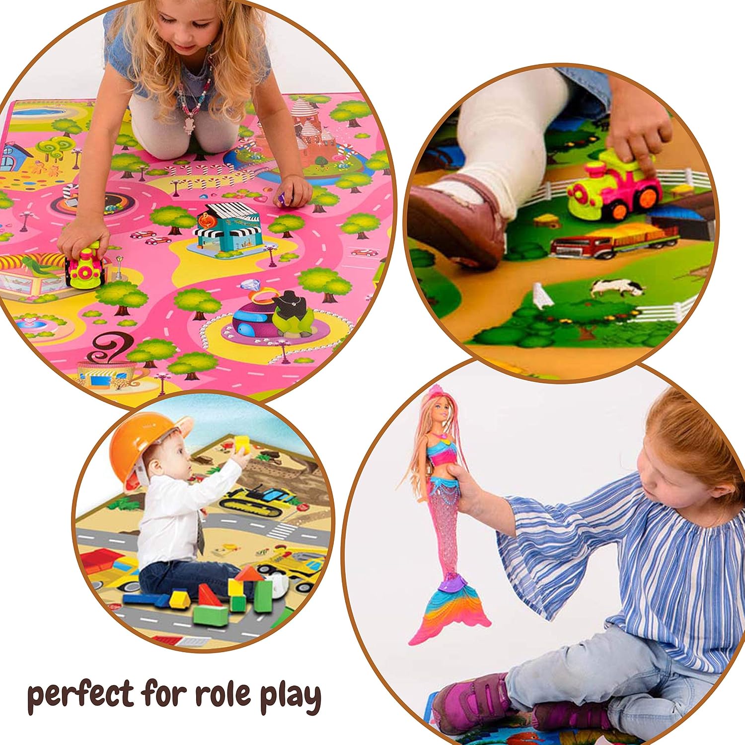 Eduk8 Construction Large Activity Mat - Truck Worker Floor Play Learning Homeschool Game, Yellow, 120 x 100 cm - Image 4