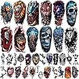 77 Sheets 3D Temporary Tattoo for Men Women, Temp Lion Tiger Dragon Spider Scorpion Snake Jellyfish Rose Tattoo Stickers for Adult Neck Arm, Flower Bow Whale Eagle for Boys Girls Party Suppply