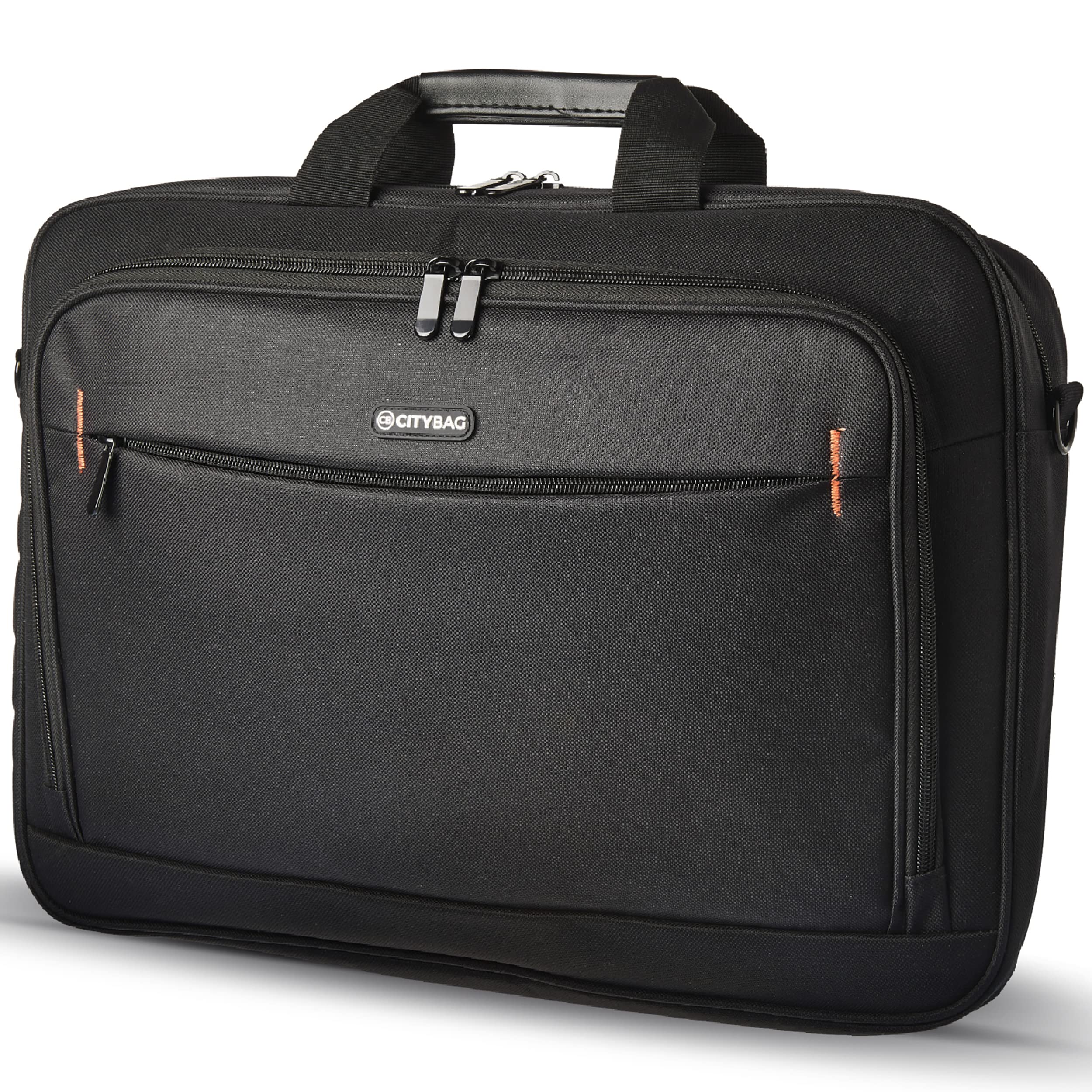 CB CITY BAG 17 Inch Laptop Bag Computer Bag for Men & Women, Black Laptop Case Sleeve with Shoulder Strap - Document Handbag Briefcase for Work, Office, Travel, or Business — image 1