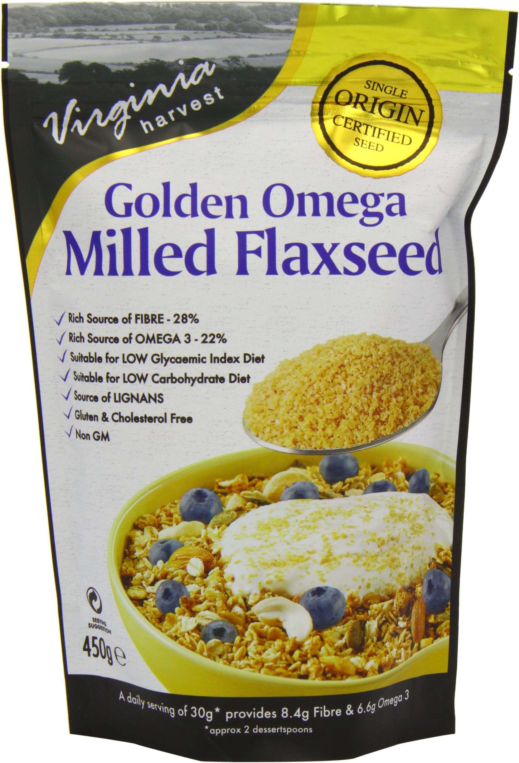 NIL Virginia Harvest Golden Omega Milled Flaxseed, 450g