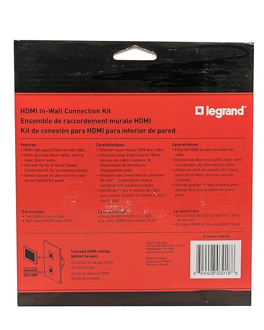 Amazon.com: Legrand - On-Q HDMI In-Wall Connection Kit, HT2000WHV1: Home Audio & Theater