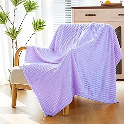 Vessia Flannel Fleece Light Purple Throw