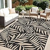 OLANLY Waterproof Outdoor Rug 5x8 ft, Reversible Outdoor Plastic Straw Rug with Leaf Pattern, RV Mat, Indoor Outdoor Carpet f