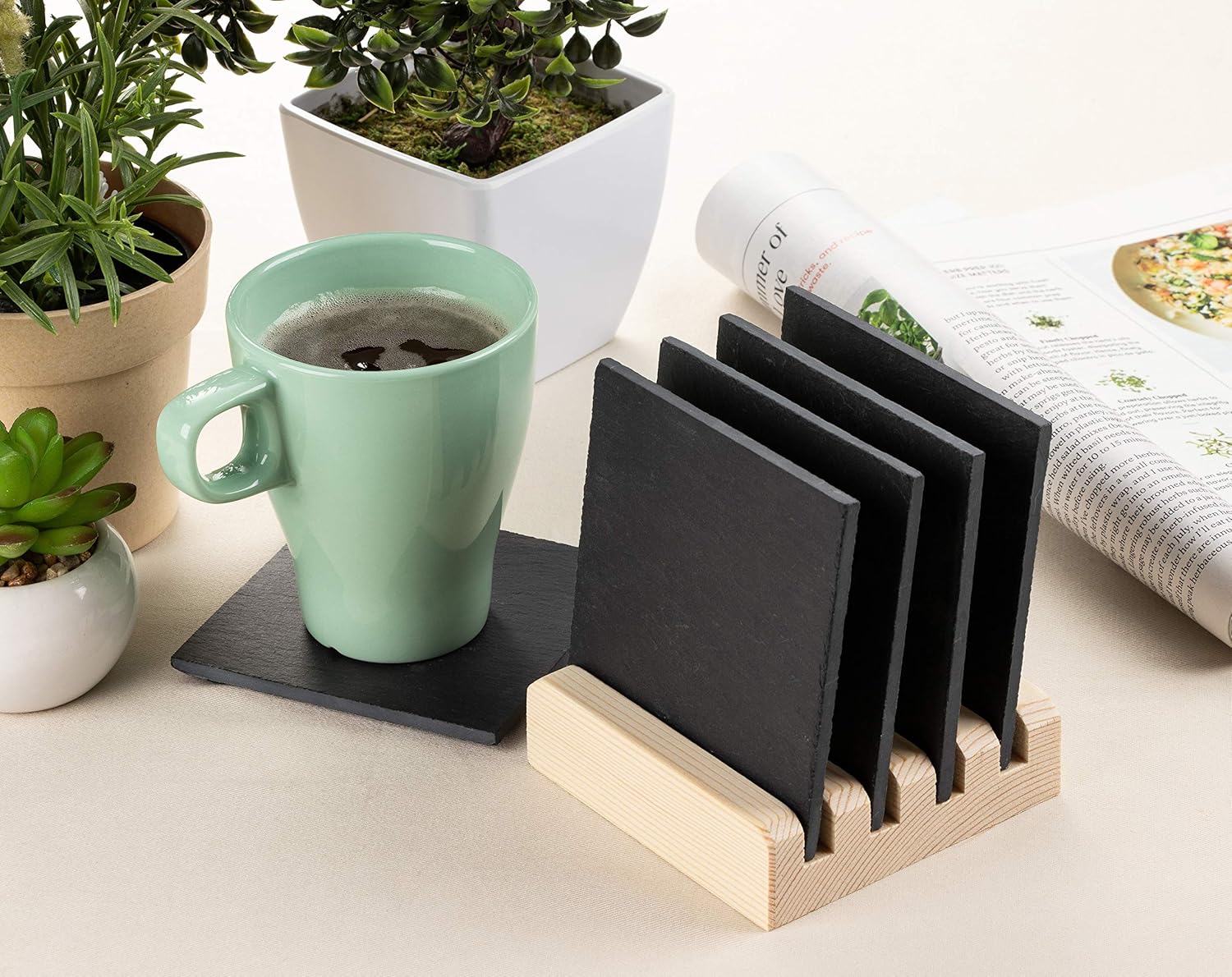 2Pack Coaster Display Stand Hold Up to 4 Coaster Housewarming Gift for