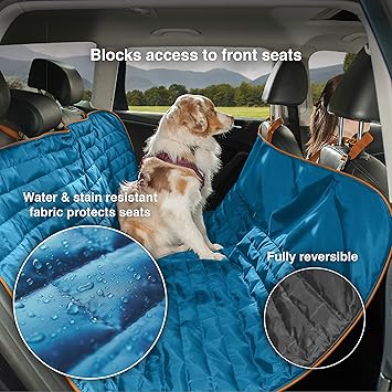 Kurgo Autoschutzdecke Fur Hunde Wandelbar In Rucksitz Abdeckung Einheitsgrosse Passend Fur Die Meisten Fahrzeuge Wendbar Blau Orange Loft Hammock 01308 Amazon De Haustier