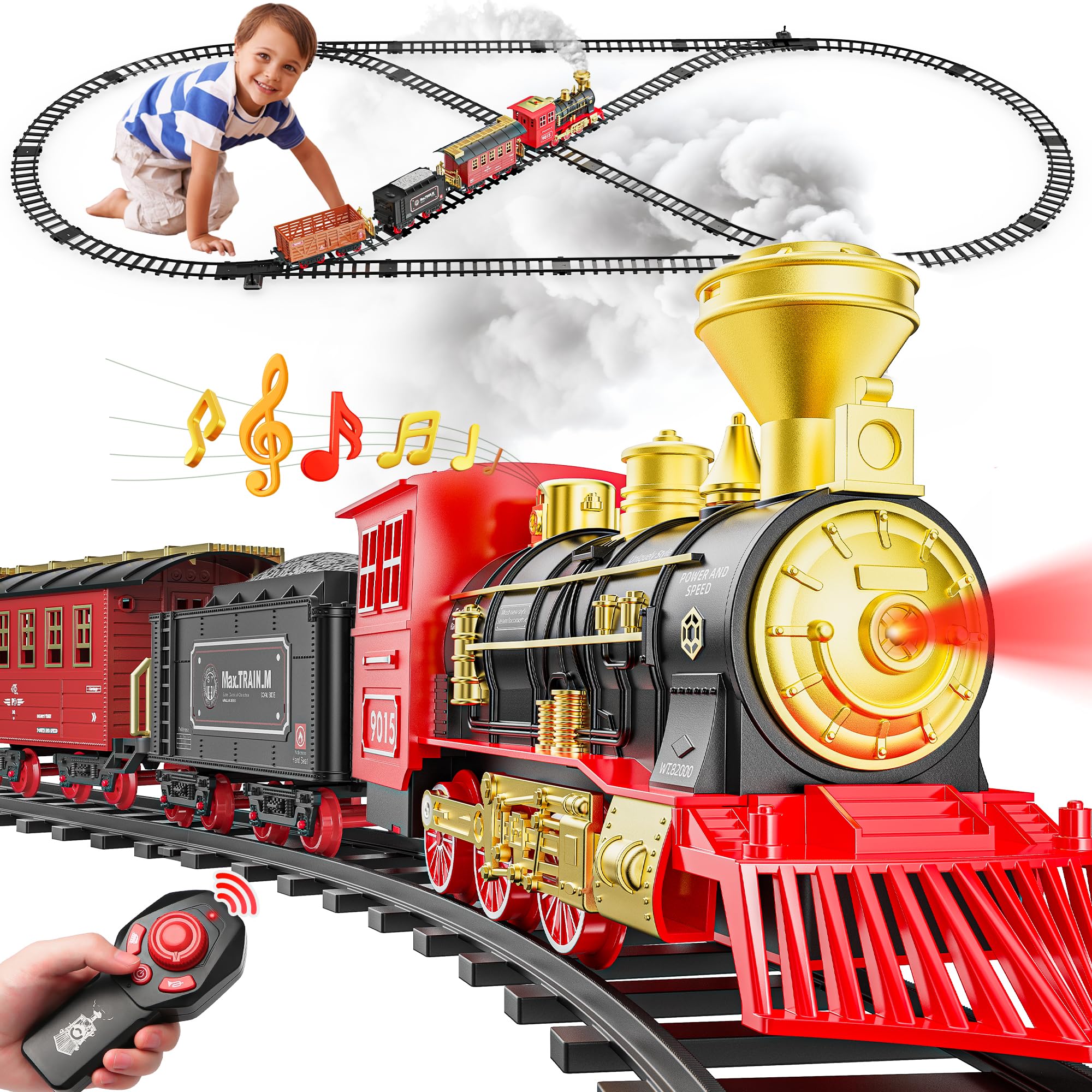 Hot Bee Set Di Treno Elettrico Per Bambini, Giocattolo Regalo Per Bambini Da 3 Anni In Su
