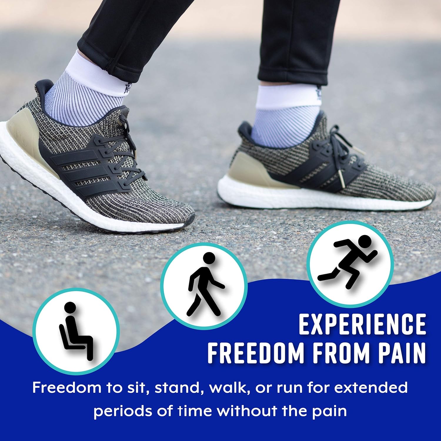 Plantar Fasciitis Socks, Compression Foot Sleeves with Arch Support for Men and Women, Black, Large: Health & Personal Care