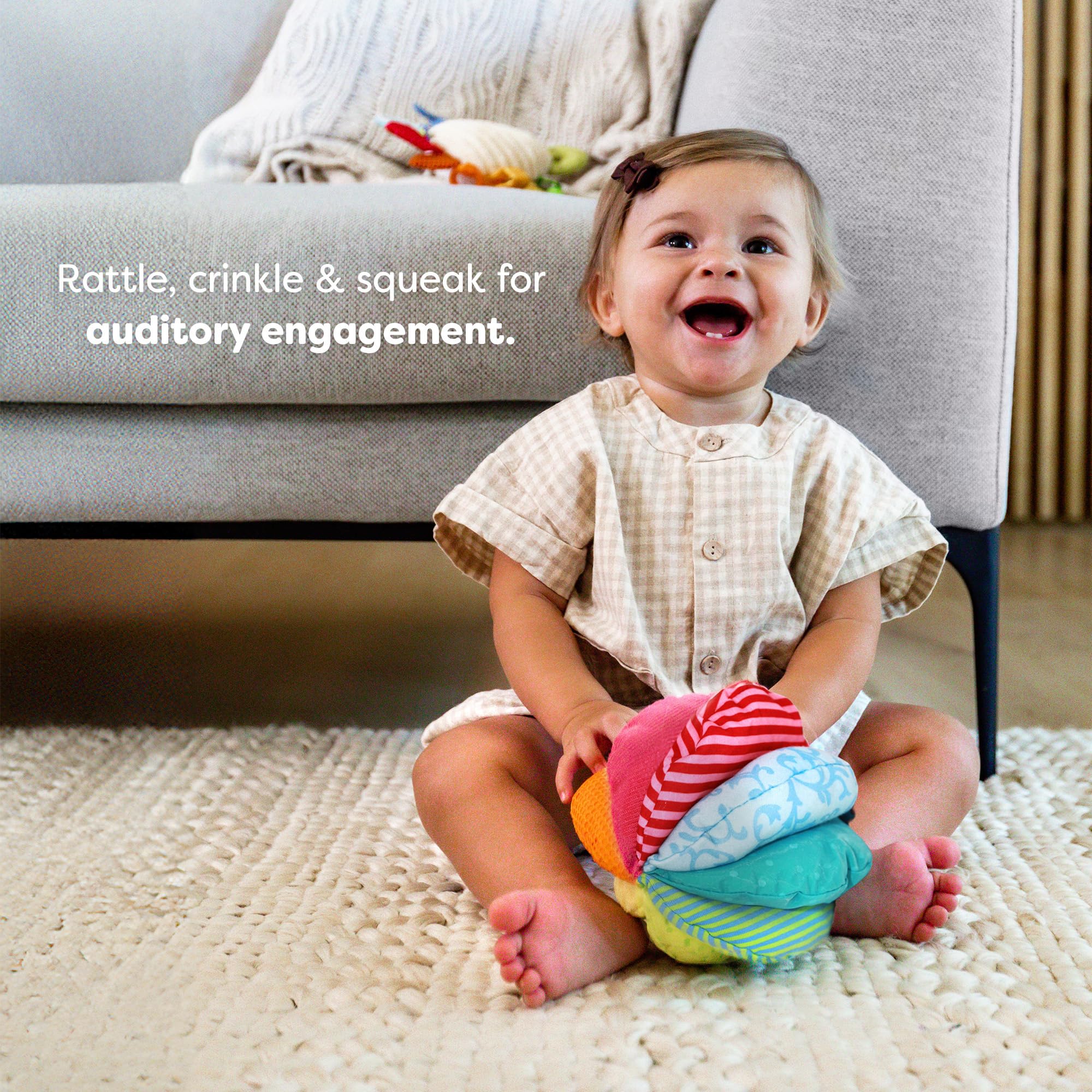 HABA Baby Balls - Machine Washable Baby Sensory Toys - Ideal Baby Toy for Teething, Tummy Time Toys for Ages 6 Months & up