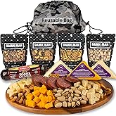 Gourmet Meat and Cheese Gift Basket for Men, Women -Summer Sausage, 3 Cheese Varieties, 4 Speciality Nut Varieties, Over 2 lbs, Charcuterie Food Items, Christmas Food Gift Basket for Adults, Care Package