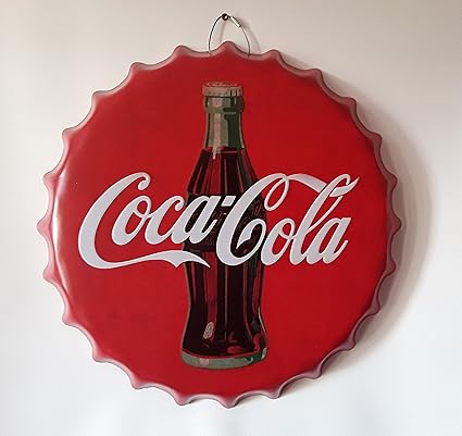 12 Coca Cola Bottle Cap Metal Sign Vintage Replica By Coca Cola Amazon Fr Fournitures De Bureau