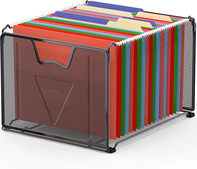 Amazon SimpleHouseware メッシュハンギングファイルオーガナイザー ブラック ハンギングフォルダー 文房具