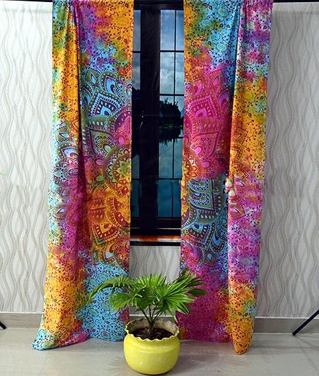 Amazon Com Multi Color Large Flower Elephant Tapestry Curtain