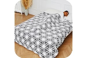 LADUNG Electric Heated Blanket Full Size 72 * 84 Inches Luxurious Jacquard Polar Fleece with 5 Heating Levels & 10 Hours Timer Up for Bedding Homeuse - Grey&White