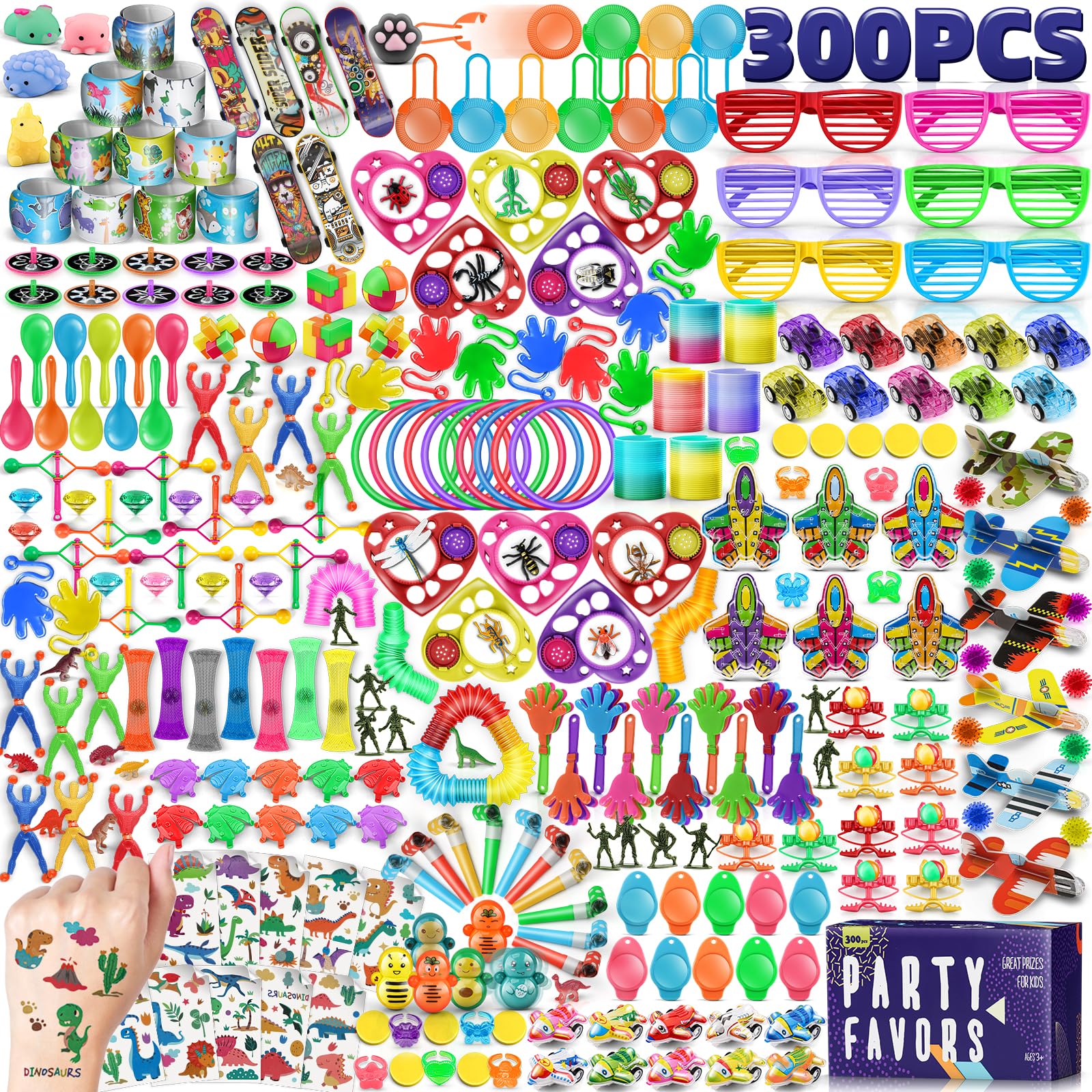 nicknack Party Bag Fillers for kids, 300PCS 34 Kinds of Party Favours Toy Assortment Kids Small Toys for Girls Boys Game Prizes Party Bag Fillers
