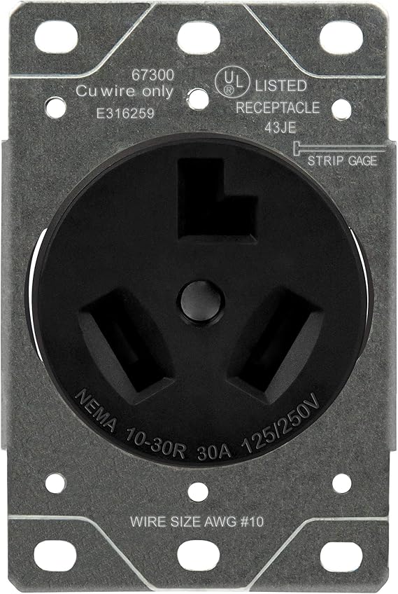 ENERLITES Receptáculo secador de 30 amperios, salida para secadores