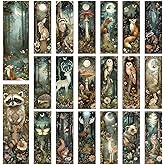 Cosmisun Woodland Animal Bookmarks Gifts - 100 Pcs Fantasy Forest Animal Bookmark Paper Mushroom Raccoons Flower Book Mark Page Clips Gifts for Women Men Book Lovers Students Teachers Bookish Reading