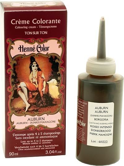 Henne Color Auburn Henna Hair Colouring Cream 90ml Natural Plant Based