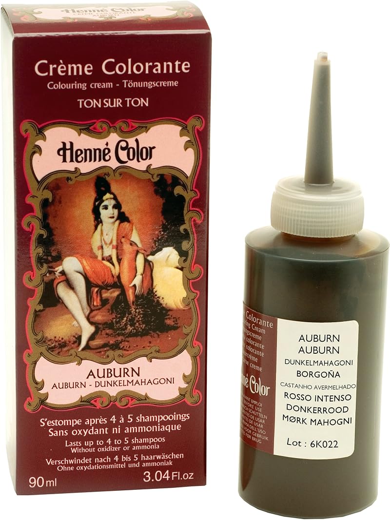 Henne Color Auburn Henna Hair Colouring Cream 90ml Natural Plant Based