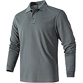 UTWGN Men's Long Sleeve Polo Shirt Quick-Dry Performance Tactical Golf Shirts Regular-fit Jersey Tennis Shirt