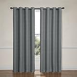 ECLIPSE Bobbi Thermal Insulated Single Panel Grommet Top Darkening Curtains for Living Room, 52" x 95", Pewter