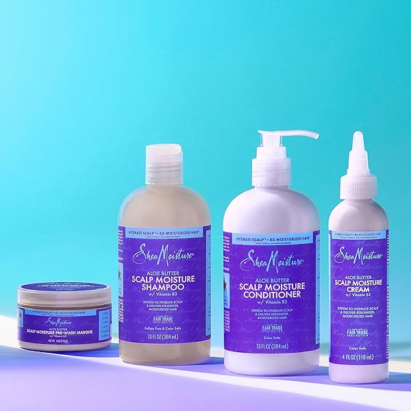 SHEAMOISTURE SCALP MOISTURE CONDITIONER ALOE BUTTER & VITAMIN B3 FOR MOISTURIZED HAIR FAIR TRADE, SULFATE-FREE 13OZ