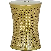 Safavieh Castle Gardens Collection Camilla White Glazed Ceramic Garden Stool