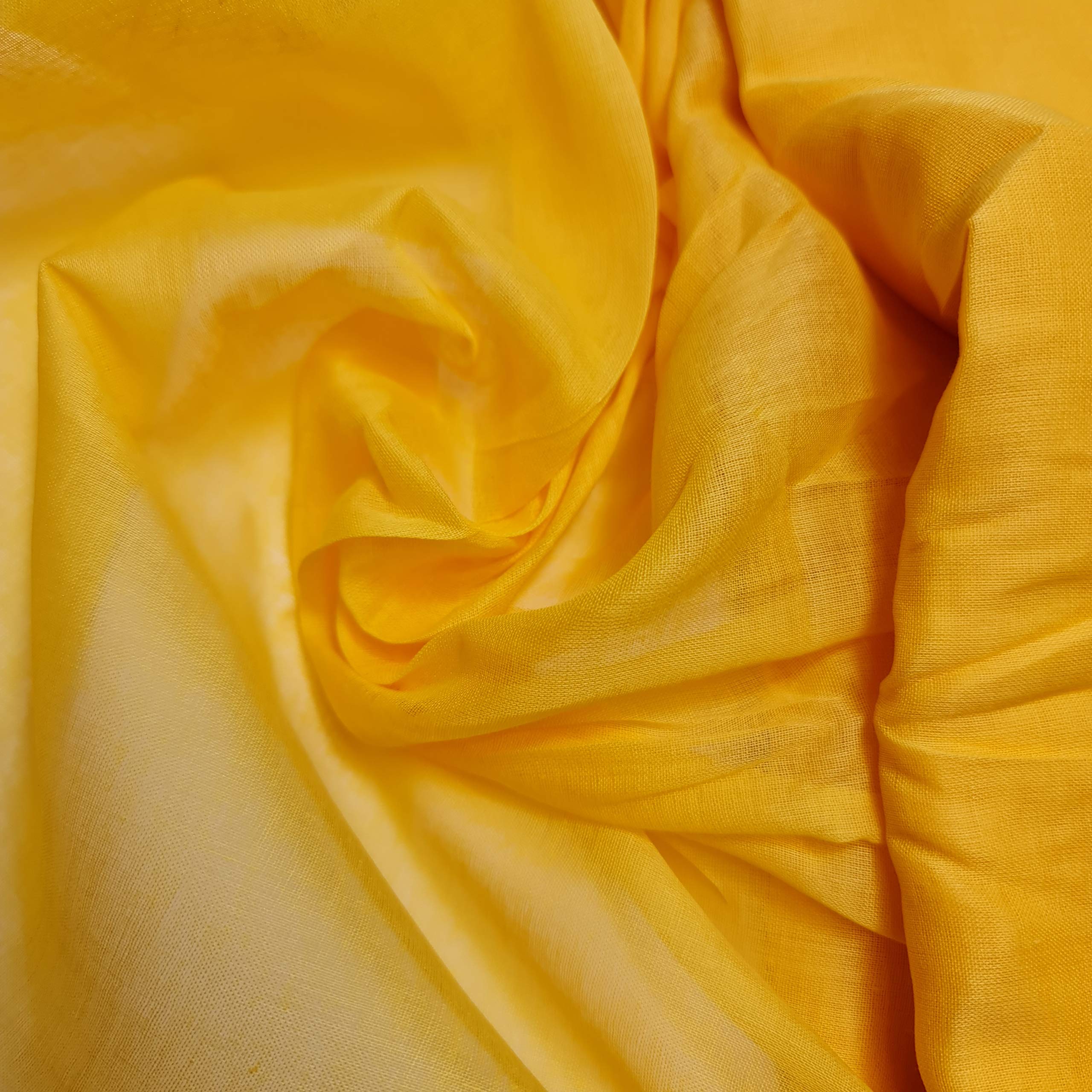 Voile Lawn Fabric, 100% Cotton, Superior Luxury Handle Sheer Gauze Material. Finest Muslin, 17 Colors. Dressmaking, Curtain,Crafts,Face Masks. Yellow, 2 Meter